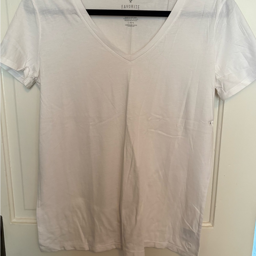 Women's White V-Neck Top